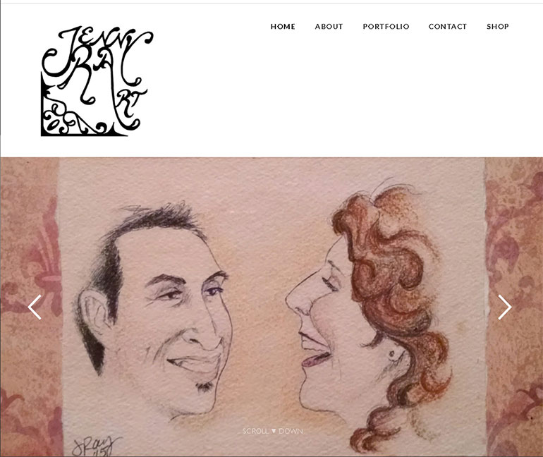 Jenny Ray Art Website Screenshot