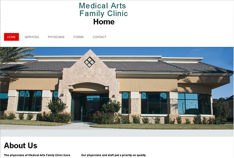 Medical Arts Family Clinic Website Screenshot