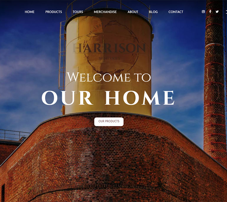 Harrison Whiskey Website Screenshot